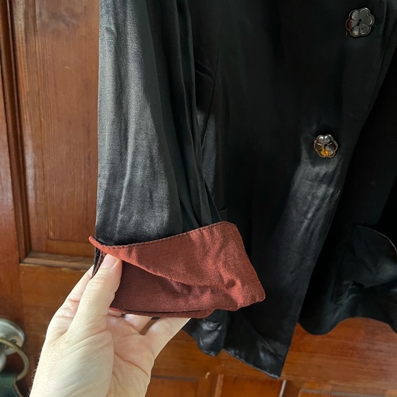 Vintage Albert & Pearl Black Satin Pantsuit 80s 90s Two Piece Lounge Set Pajama - Picture 6 of 13